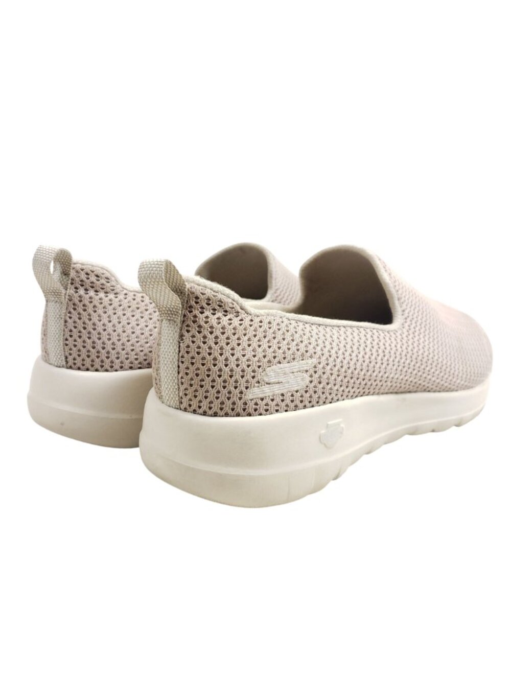 Skechers Womens Size 8.5 Wide Slip-On Shoes Beige Breathable Mesh - Picture 3 of 9